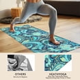 thumbnail image 4 of Blue Paisley and Floral Pattern Hot Yoga Mat Towel Non Slip for Hot Yoga - Quick-Drying Yoga Mat Cover with 4 Corner Pockets with Travel Bag - Hot Yoga Towel Non Slip 70"x26", 4 of 6