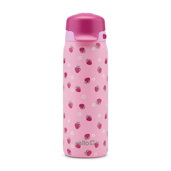 Ello Flip & Fill 18oz Stainless Steel Water Bottle - Berry Cute