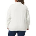 thumbnail image 3 of Agnes Orinda Women's Plus Size Sweater Loose Turtleneck Long Sleeve Casual Pullover Knitwear Tops 3X White, 3 of 5
