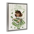 thumbnail image 3 of Stupell Industries Vintage St. Patrick's Day Girl Gray Framed Floater Canvas Wall Art, design by Lux + Me Designs, 3 of 9