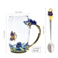 thumbnail image 2 of Taza de té con forma de flor AISVELDY, taza de cristal con cuchara, caja de regalo, 2 of 7