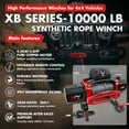 thumbnail image 2 of X-BULL 10000LB 12V Waterproof Winch Kit with Synthetic Rope Hawse Fairlead for Truck Jeep Off Road, 2 of 10