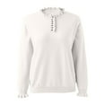 thumbnail image 2 of Vedolay Sweaters for Women Trendy Women's Fall Sweater Knit V Neck Oversized Fashion Pullover Casual Long Sleeve Top,White M, 2 of 4