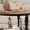 thumbnail image 7 of Round End Table, Small Side Table with 3 Shelves for Living Room, Bedroom, Night Stand Accent Coffee Table with Steel Frame for Small Spaces, Rustic Brown, 7 of 7
