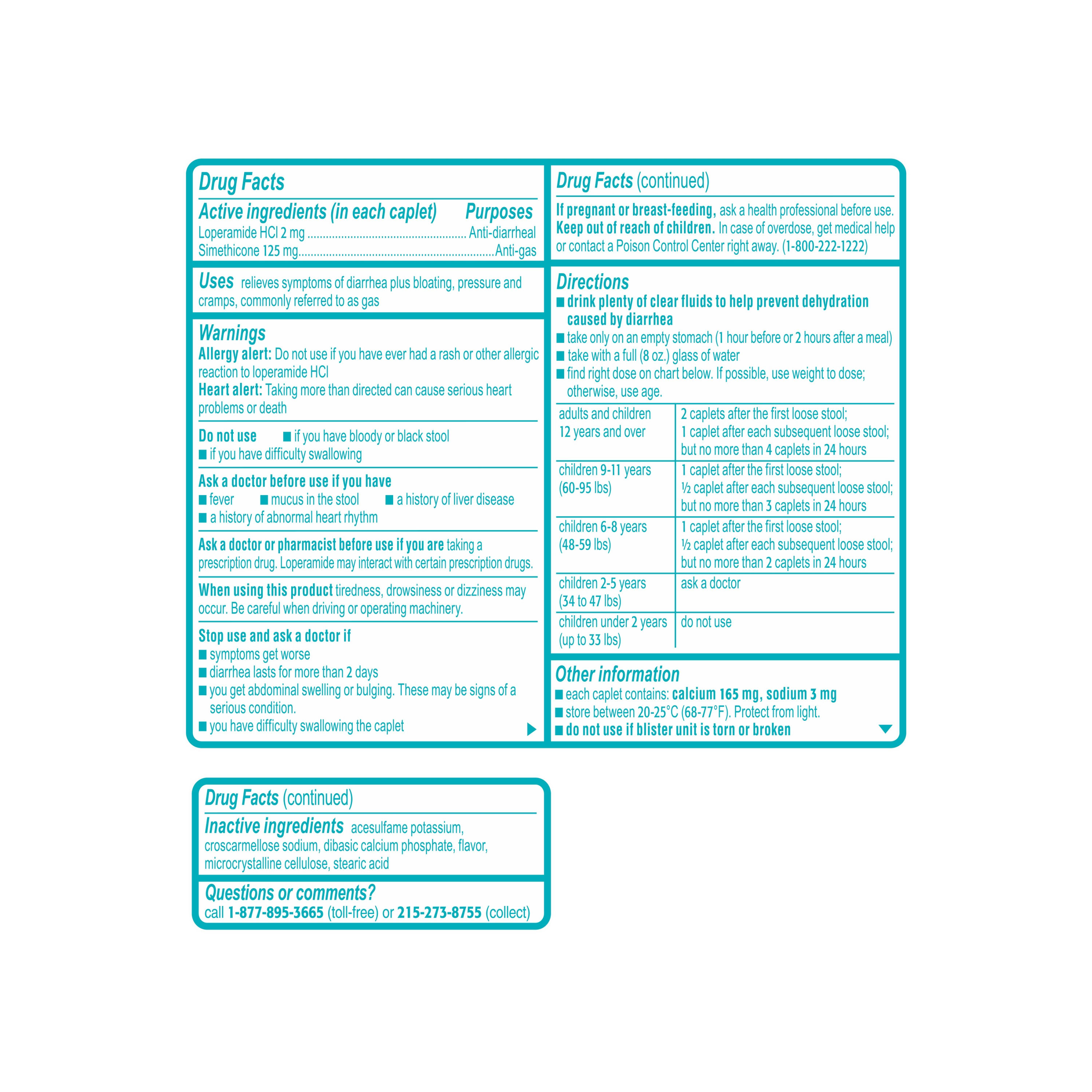Imodium Multi-Symptom Relief Anti-Diarrheal Medicine Caplets, 12 ct. - image 8 of 13