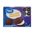 thumbnail image 4 of Galletas sándwich Great Value sabor a chocolate con relleno sabor vainilla 266 g, 4 of 4