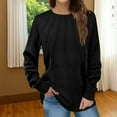 thumbnail image 2 of Oalirro Womens Fashion Top Casual Solid Crewneck Long Sleeve Shirts Tunic Tops, 2 of 6