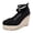 Black, variant on Women's Heel Mary Jane Shoes Suede Round Toe Wide Width Platform Boho Summer Sandals