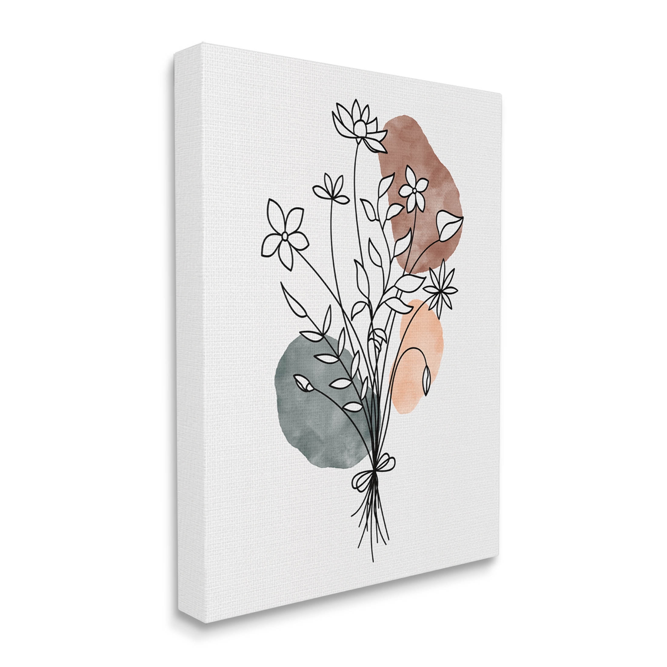 Stupell Industries Mixed Daisies Botanical Shapes Graphic Art Gallery Wrapped Canvas Print Wall Art, Design by JJ Design House LLC