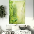 thumbnail image 4 of Spa Tapestry, Green Beautiful Lush Asian Bamboos with other Tree Braches and Bushes Image, Wall Hanging for Bedroom Living Room Dorm Decor, 60W X 80L Inches, Green and Pale Green, by Ambesonne, 4 of 5