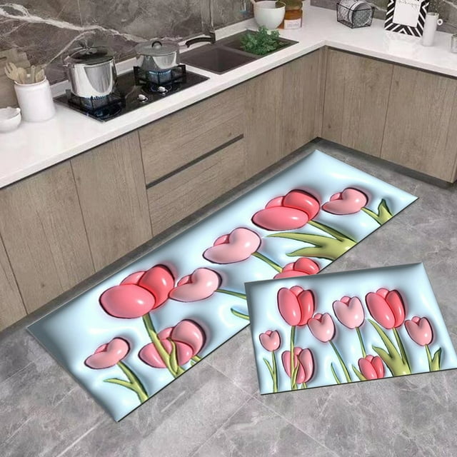 Leodye Bathroom Rug Set Memory Foam Bath Mats 2 Piece with Toilet Mats, Soft & Supportive, Shock Absorbing, Water Absorbent, Non-Slip Bath Rugs, Machine Washable, Area Rug