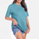 thumbnail image 5 of Camiseta informal holgada lisa para mujer - Manga corta, transpirable, básica para el día a día, 5 of 6
