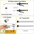 thumbnail image 2 of AUTOXBERT Set RV Water Heater Magnesium Anode Rod & Tank Flush Wand Rinser 9.25"L x 3/4"NPT Thread for Suburban 232767, 2 of 12