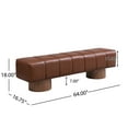 thumbnail image 3 of 64"Upholstered Dining Bench, No-Assembly End of Bed Entryway Bench Ottoman for Bedroom Living Room, 300 LBS Weight Capacity (Brown), 3 of 9