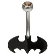 Belly Button Ring Navel 316L Surgical Steel, Gem, Batman Body Jewelry 14 Gauge