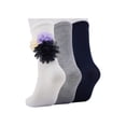 thumbnail image 5 of Weekend Academy Girls’ 3-Pack Floral Appliqué Crew Socks Sizes S-L, 5 of 6