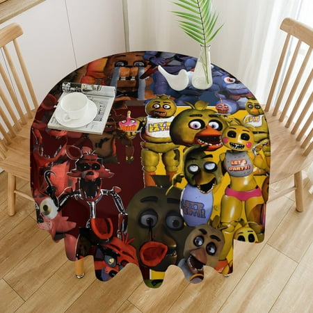 

Five Nights at Freddy s Christmas round plastic waterproof tablecloth 36x36in
