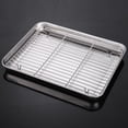 thumbnail image 1 of Premium Large Rectangular Stainless Steel Oil-Draining Tray with 430 Plate & 304 Rack - Multi-Functional for Frying, Grilling, Fruit Serving - Rust-Resistant, Easy to Clean - Ideal for Home, Outdoor,, 1 of 6