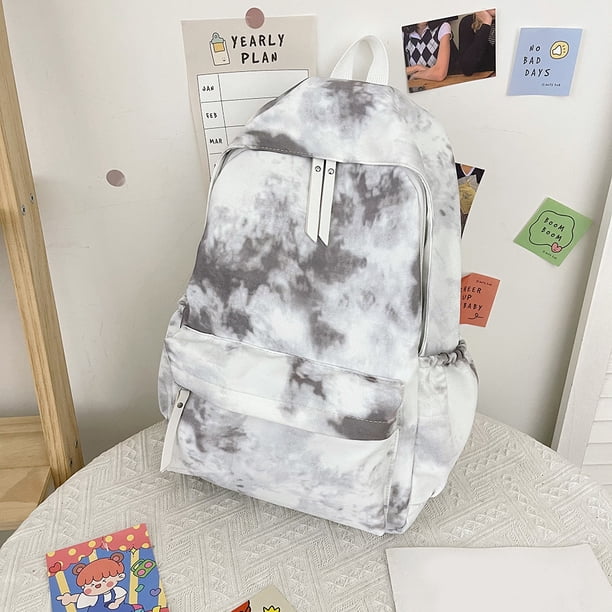 Bolsa Moda Tie Dye Mochilas de viaje Mochilas escolares de nylon de gran capacidad para mujeres (gris) Likrtyny Para Estrenar