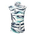 thumbnail image 2 of Men Turn Down Collar Sleeveless Hawaiian Tropical Button Down Vest Lightweight Breathable Vacation Beach Travel Tops White XL, 2 of 6