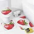 thumbnail image 4 of Watercolor Strawberry Seamless Pattern 4 Pcs Shower Curtain Set Bathroom Sets with Curtain Rug Toilet Cover And U Shaped Mat Gifts for Fruit Lovers Waterproof Personality Pattern Bath Curtain, 4 of 8
