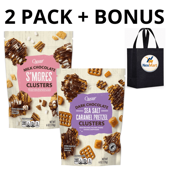 Choceur Dark Chocolate Caramel Pretzel and Milk Chocolate S'more Clusters, 2 Pack, 170g