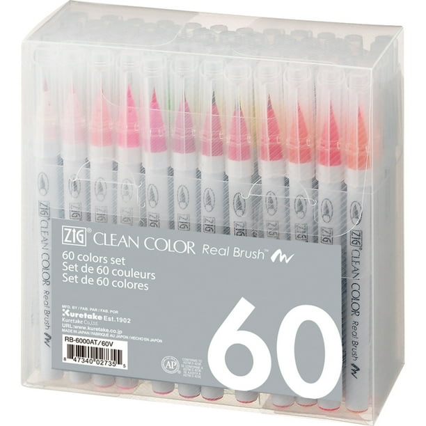 Kuretake Zig Clean Color Real Brush Marker Set, 60Color Set Walmart