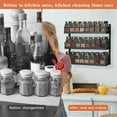 thumbnail image 6 of Spice Rack Organizer for Cabinets or Wall Mounts, X-cosrack 5 Tier Height-Adjustable Hanging Spice Shelf Storage with Hooks for Kitchen Pantry Cabinet,Black, 6 of 8