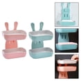 thumbnail image 3 of GOOHOCHY 2 jaboneras de doble capa con forma de conejo para baño., 3 of 8