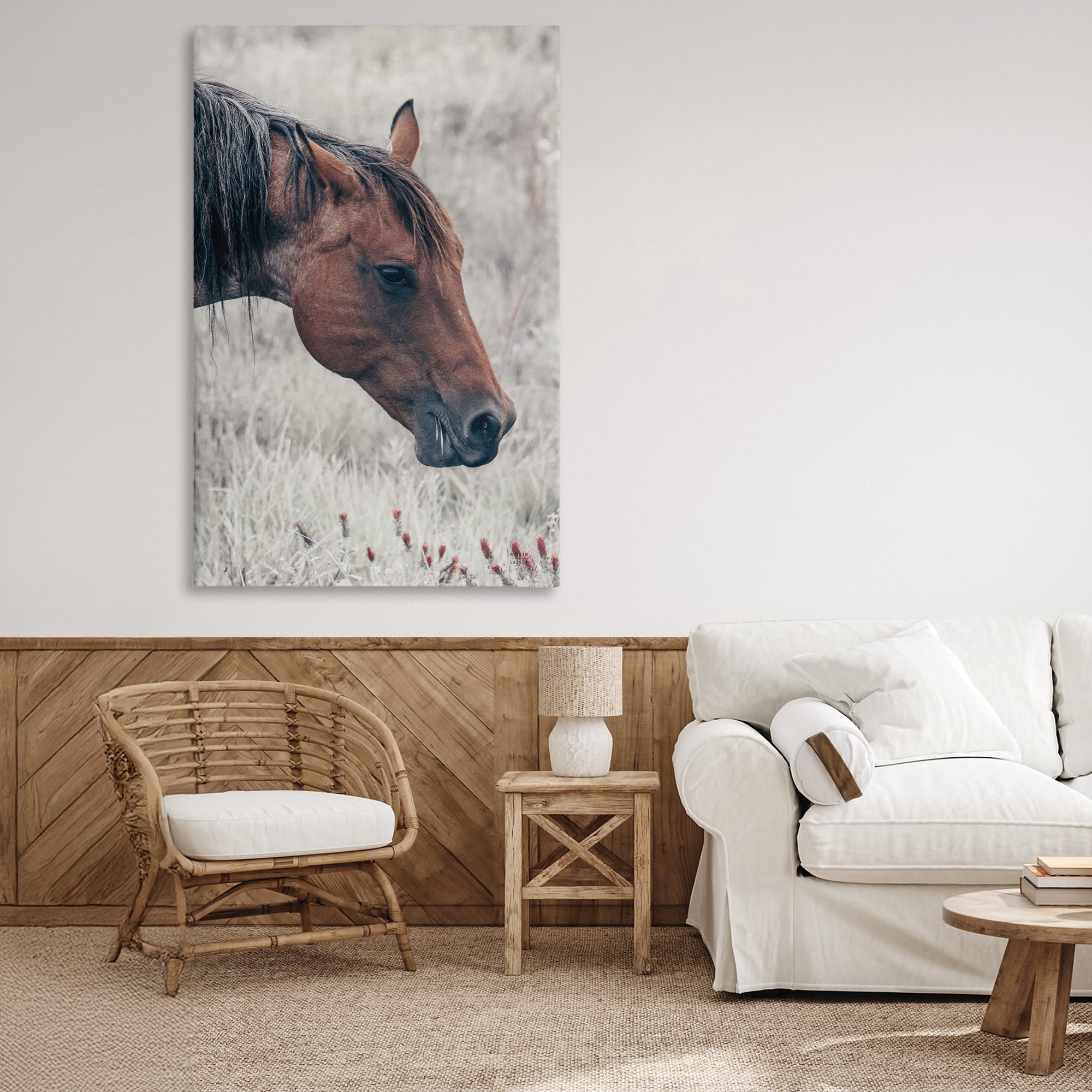 Stupell Industries Mother Horse Grazing in Meadow Canvas Wall Art, design by Nathan Larson