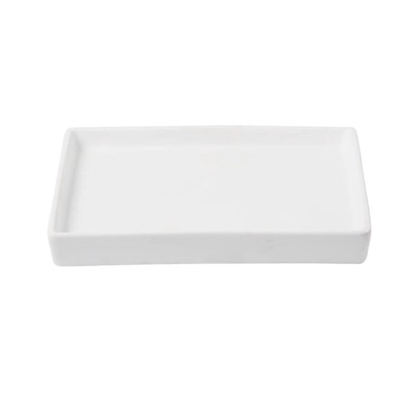 Macetero de cerámica con bandeja de goteo, platillo cuadrado for plantas, ideal for sala de estar, balcón y patio.