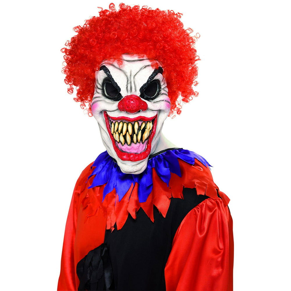 Smiffys Men's One Size Scary Clown Mask, White & Red - Walmart.com ...