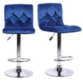 thumbnail image 1 of Alon Tufted Stool  with Shiny Metal Base and footrest for Kitchen, Island Stool, Adjustable Height Set 2, 1 of 4