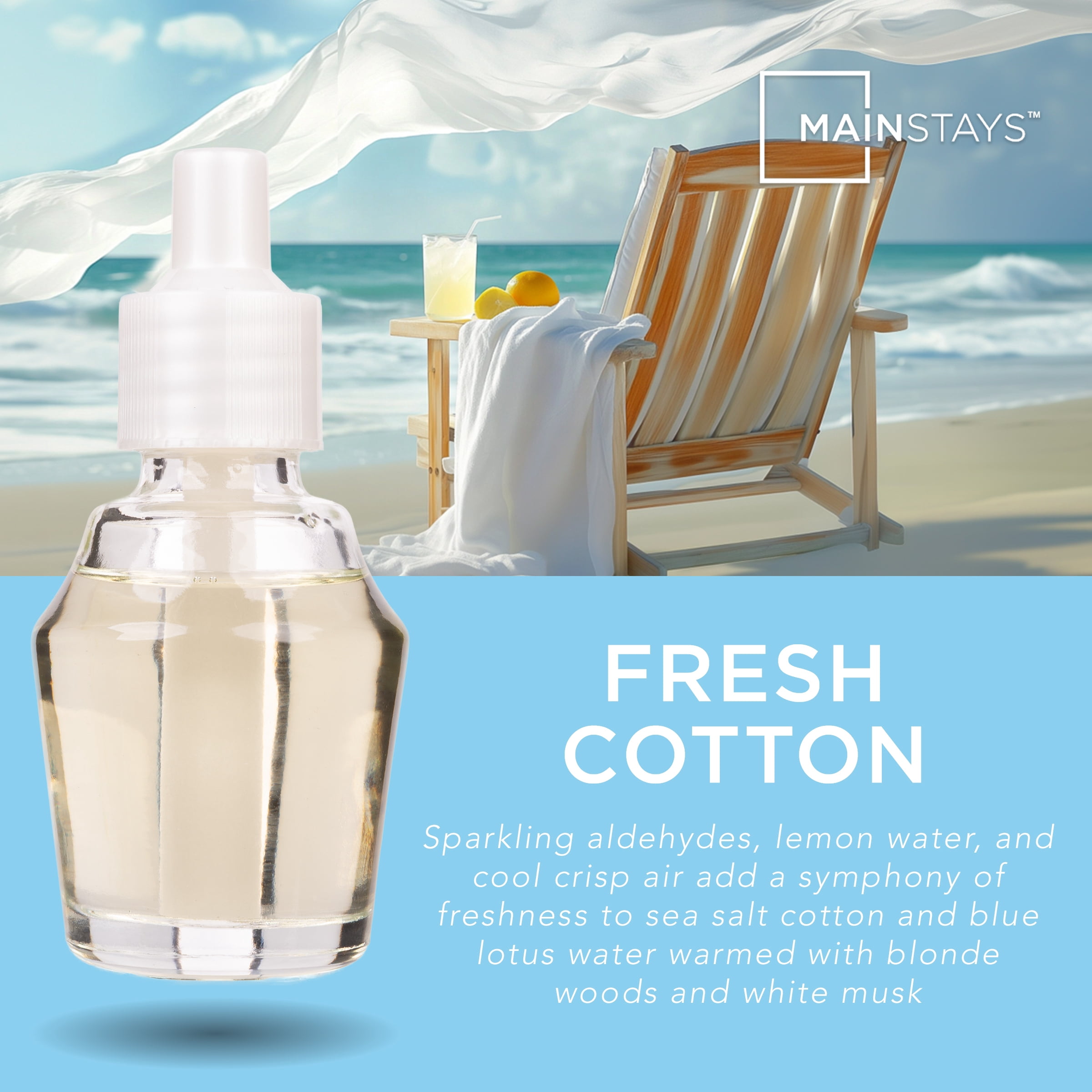Mainstays Aroma Accent Fragrance Oil, Fresh Cotton