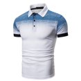thumbnail image 1 of Camisa de manga corta con botones y cuello vuelto para hombre, suave, transpirable, con estampado, para verano, color blanco, talla M, 1 of 12