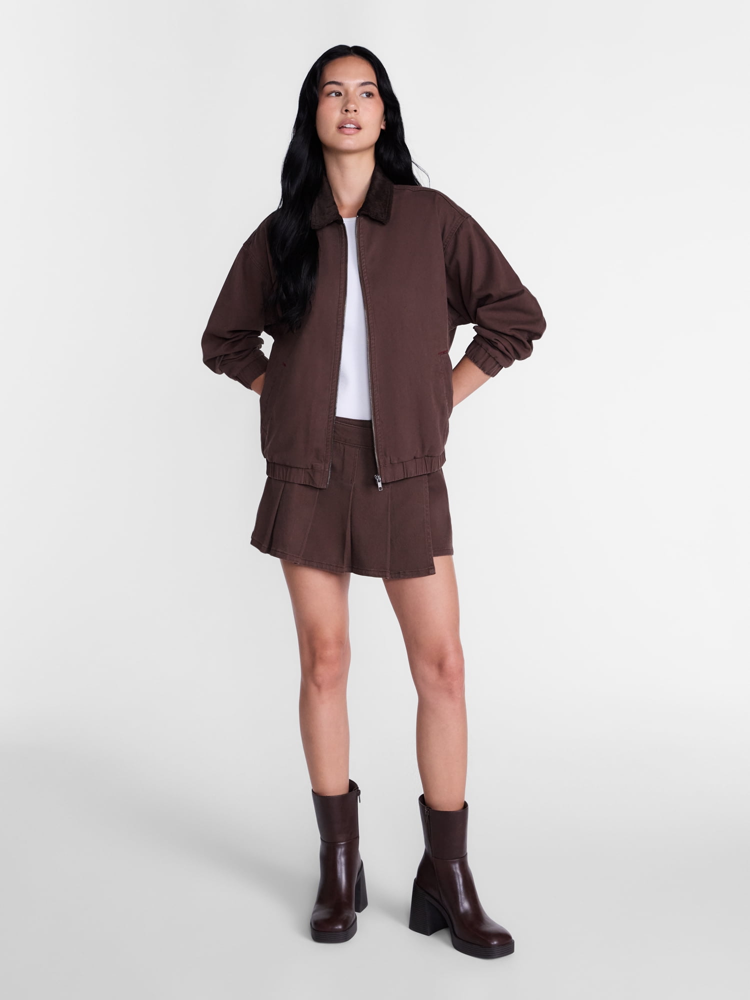 Madden NYC Women's Cotton Twill Bomber Jacket, Sizes XXS-XXL