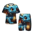 thumbnail image 1 of Fotbe Adorable Blue Baby Dragon Pijama Estampada de 2 Piezas para Niños – Ropa de Dormir de Manga Corta Cómoda para Niños y Niñas, Camiseta y Shorts de Algodón-Small, 1 of 6