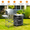 thumbnail image 3 of Topbuy Camping Folding Table Portable Outdoor BBQ Grill Stand w/Windscreen Bag, 3 of 10