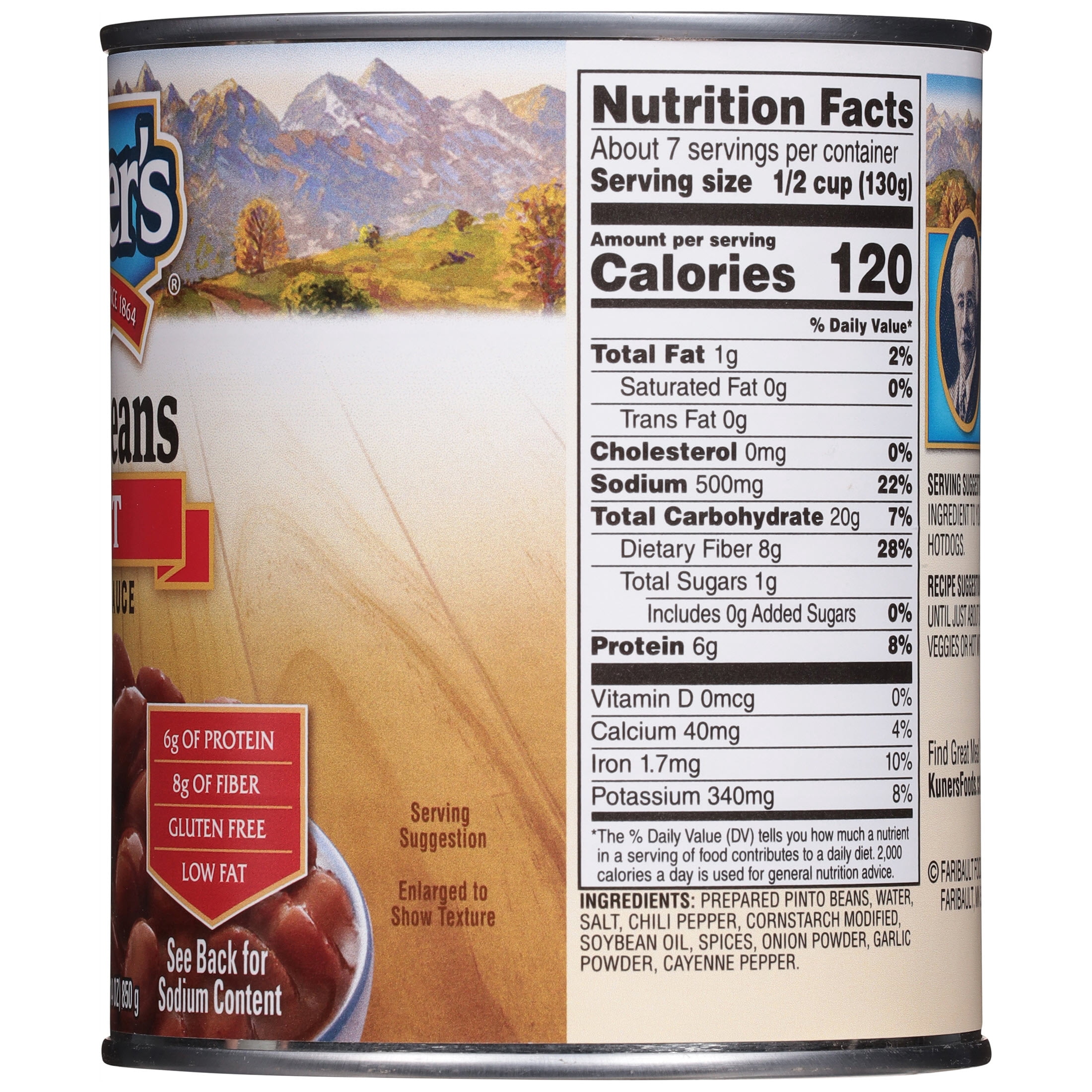 Kuner's Hot Chili Beans in Chili Sauce 30 oz. Can