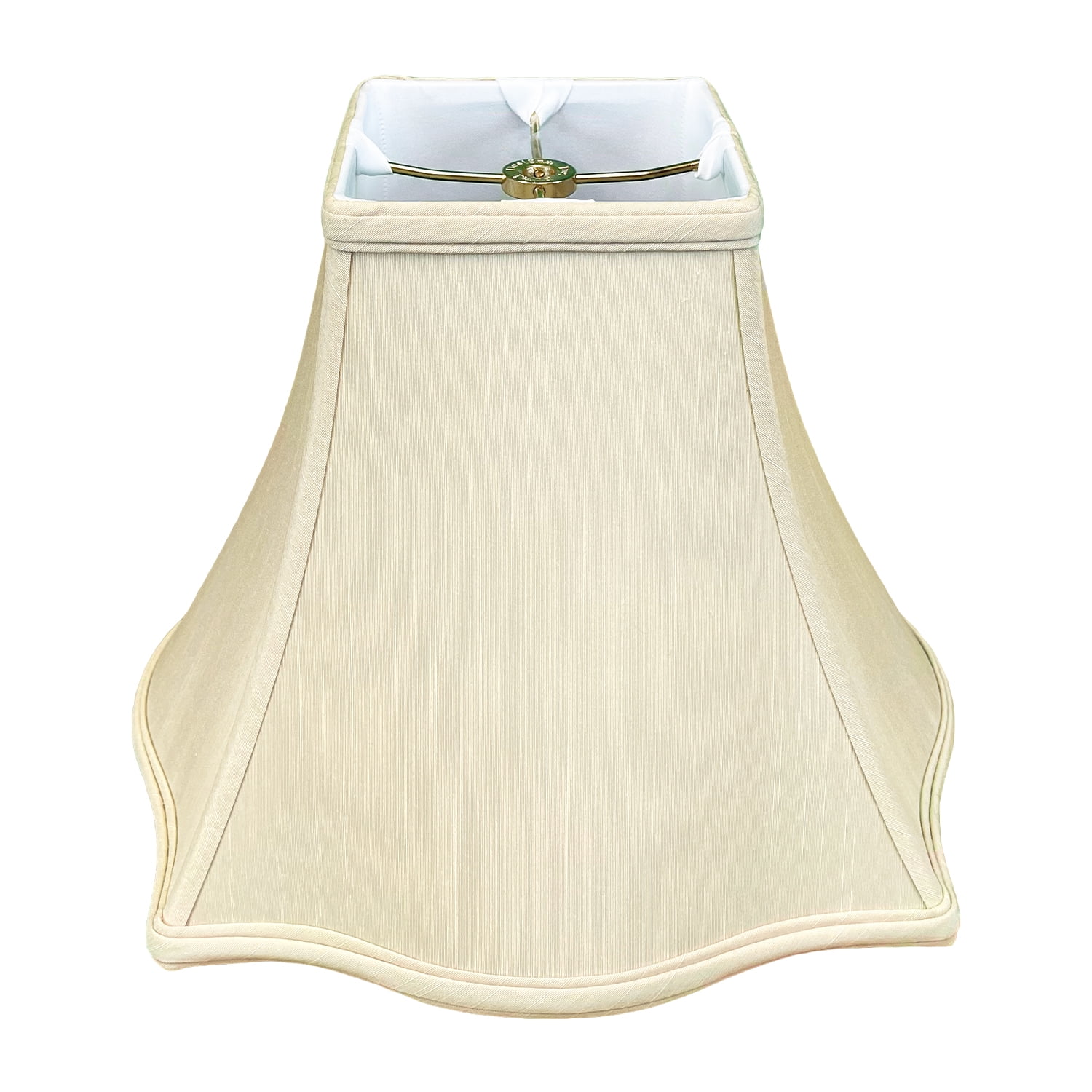 18 x 14 x 12.5 Inc 9 x 7 Royal Designs Scalloped Oval Bell Designer Lamp Shade White, DS-91-18WH x