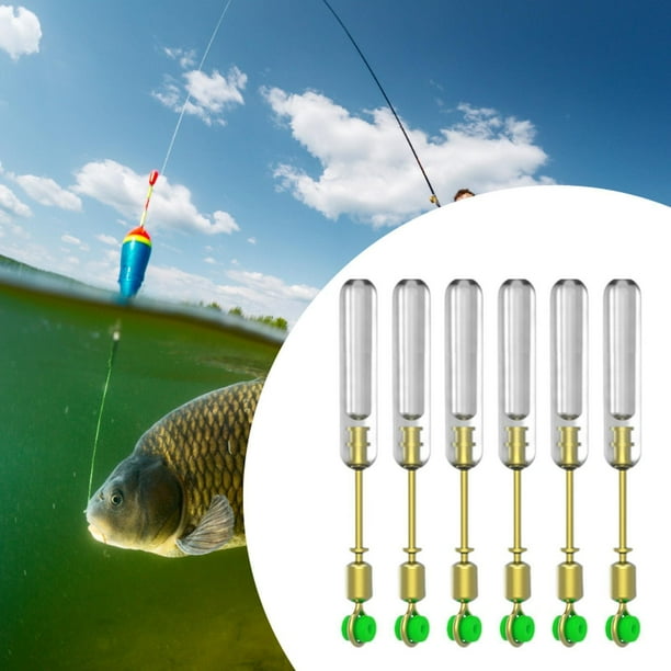 6 Adaptadores de Flotador de Pesca Perfecl Cabeza de Cobre Silicona con Caja de Almacenamiento