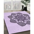 thumbnail image 2 of Ahgly Company Indoor Rectangle Patterned Purple Flower Purple Area Rugs, 2' x 4', 2 of 6