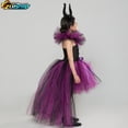 thumbnail image 4 of Disfraz Disney Maleficente De Lujo Para Niñas Fiesta De Carnaval De Halloween Vestido De Malla De Arrastre Para Niños Cosplay Demon Queen Witch Clothes, 4 of 4