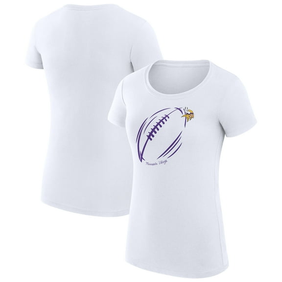 Women's G-III 4Her by Carl Banks  White Minnesota Vikings Super-Slim Fit Lightweight Subtle Football T-Shirt