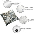 thumbnail image 4 of Acheng Pillow Covers Halloween Gold Skull and White Rose Flowers Square Pillow Slipcovers Decorative for Chair Auto Seat,2 Pcs White, 4 of 6