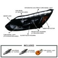 thumbnail image 3 of Spec-D Tuning LED Glossy Black Smoked Projector Headlights Compatible with 2012-2014 Ford Focus, Fit For United States and Canada, Left + Right Pair Headlamps Assembly, 3 of 5