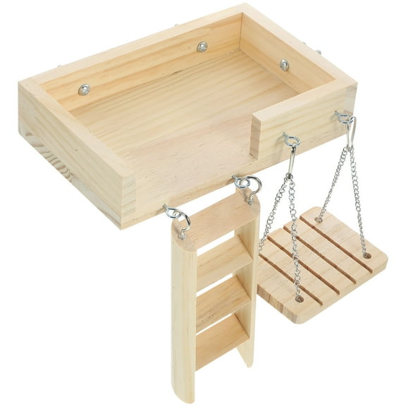 OUNONA 1 Set Hamster Toy Crawling Ladder Funny Swing Platform Toys Set for Small Pet (burlywood)