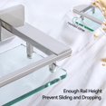 thumbnail image 3 of LANC Chrome Bathroom Shelf Glass Shelves 20-Inch Floating Tempered Glass Shelf Rectangular Stainless Steel Wall Mounted Silver Po, 3 of 10