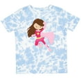 thumbnail image 3 of Inktastic Superhero Girl, Cute Girl, Brown Hair, Pink Cape Girls Toddler T-Shirt, 3 of 5