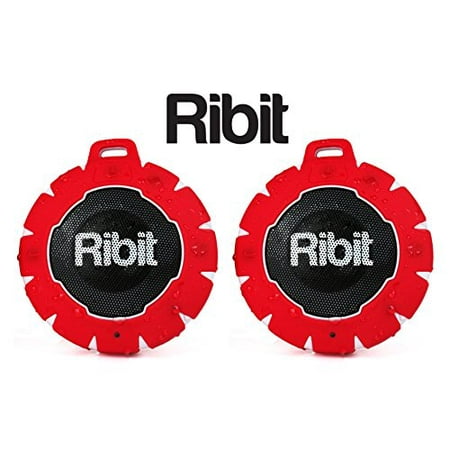 Ribit™ Red Waterproof Bluetooth Speakers - IPX7 Outdoor Wireless Speakers - Best Bluetooth Speakers for Pool and Shower - Floating Stereo Speaker (Best Stereo Speakers For The Money)